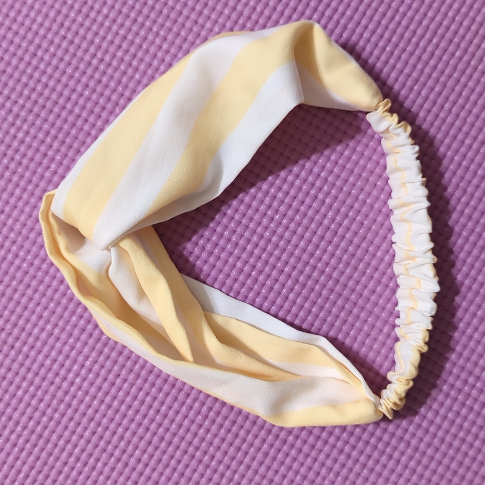 Headband in yellow and white stripes - BRAND NEW